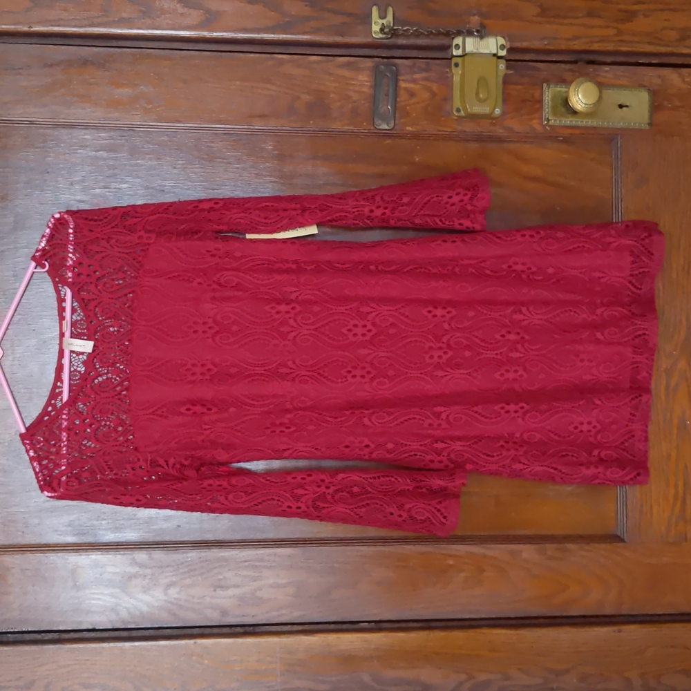 NEW Tacera Long sleeve Lace Cherry Dress